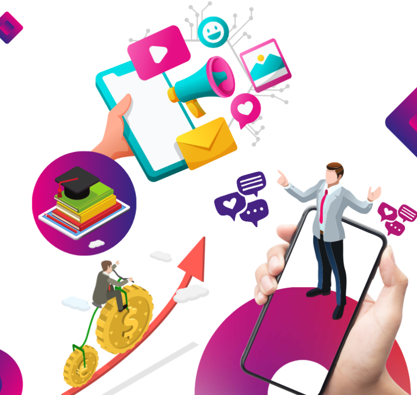 Black and Pink Digital Marketing Course Facebook Post